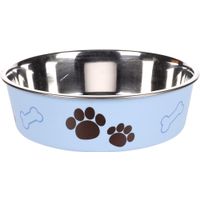 Flamingo Eet- en drinkpot Kena Rond Lichtblauw & Zilver