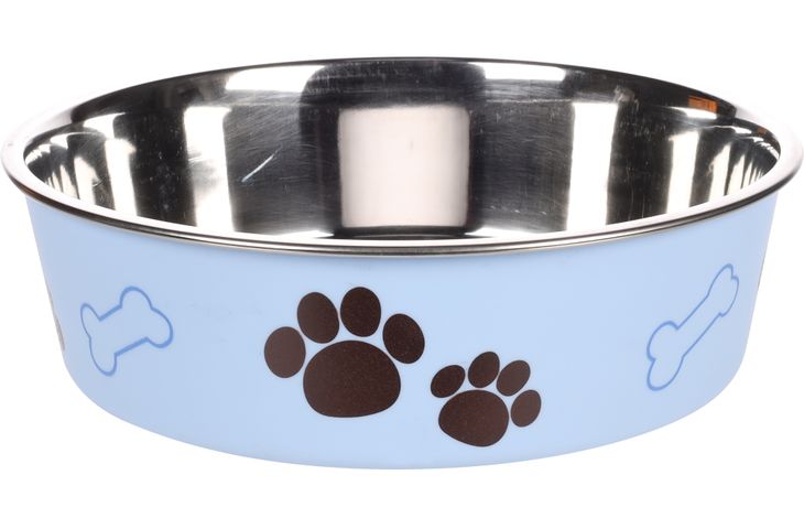 Flamingo Eet- en drinkpot Kena Rond Lichtblauw & Zilver