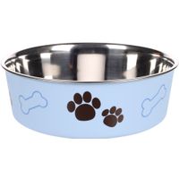 Flamingo Eet- en drinkpot Kena Rond Lichtblauw & Zilver