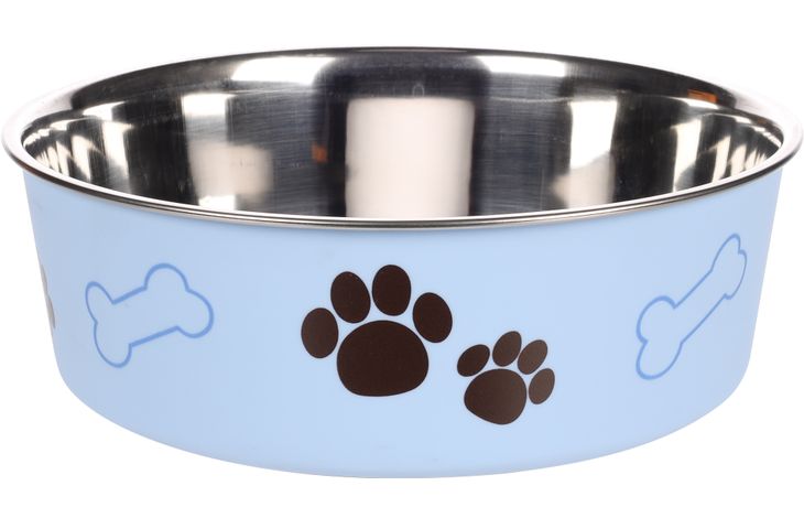 Flamingo Eet- en drinkpot Kena Rond Lichtblauw & Zilver