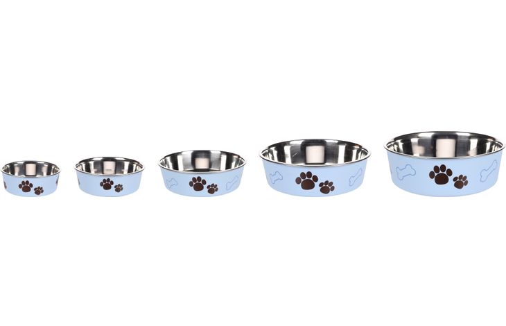 Flamingo Eet- en drinkpot Kena Rond Lichtblauw & Zilver