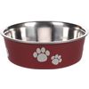 Feeding and drinking bowl Kena Round Bordeaux & Silver