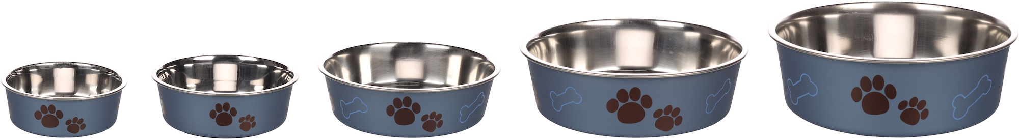 Flamingo Eet- en drinkpot Kena Rond Metaalblauw & Zilver