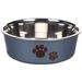 Ciotola per cibo e acqua Kena Rotondo Blu metallico & Argento