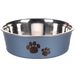 Ciotola per cibo e acqua Kena Rotondo Blu metallico & Argento