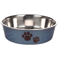 Flamingo Eet- en drinkpot Kena Rond Metaalblauw & Zilver