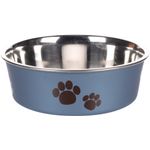 Feeding and drinking bowl Kena Round Metallic blue & Silver