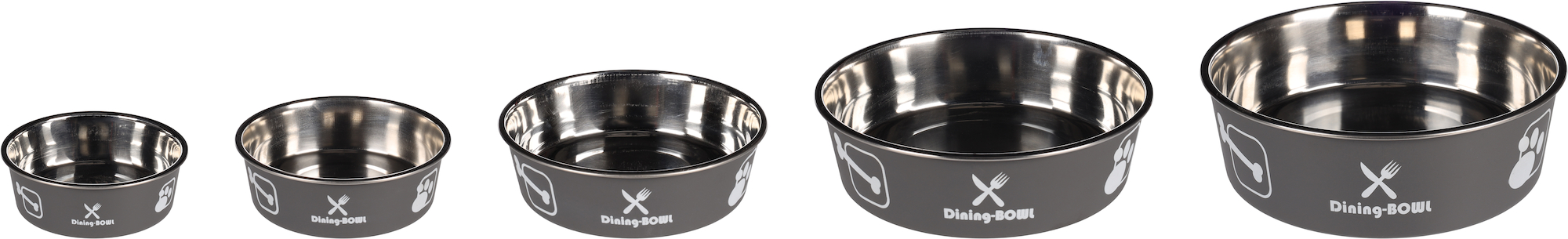 Flamingo Eet- en drinkpot Kena Rond Antraciet & Zilver