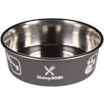 Feeding and drinking bowl Kena Round Anthracite & Silver