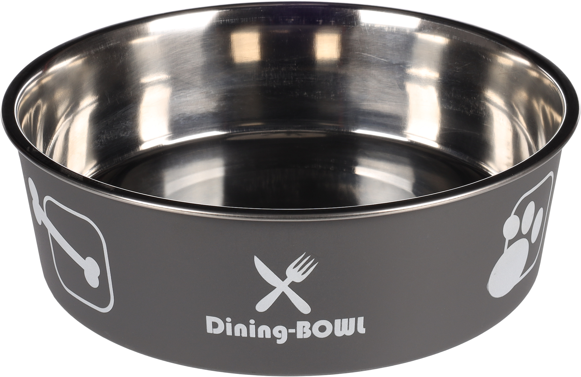 Flamingo Eet- en drinkpot Lena Rond Antraciet & Zilver