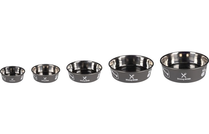 Flamingo Eet- en drinkpot Lena Rond Antraciet & Zilver