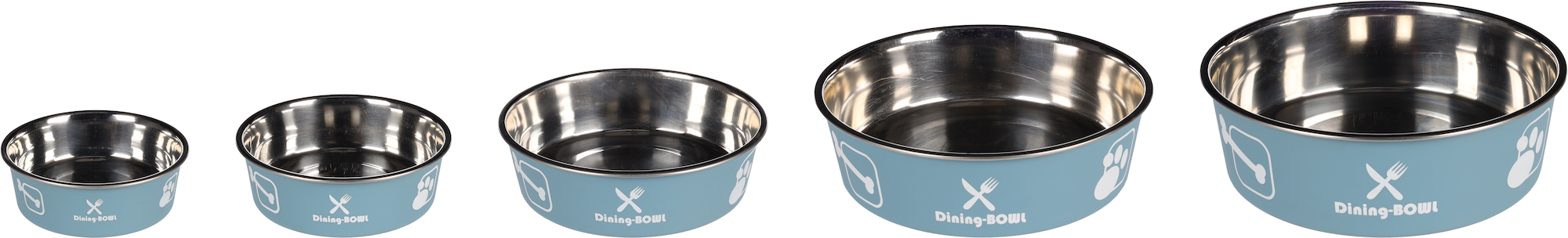 Flamingo Eet- en drinkpot Kena Rond Blauwgrijs & Zilver