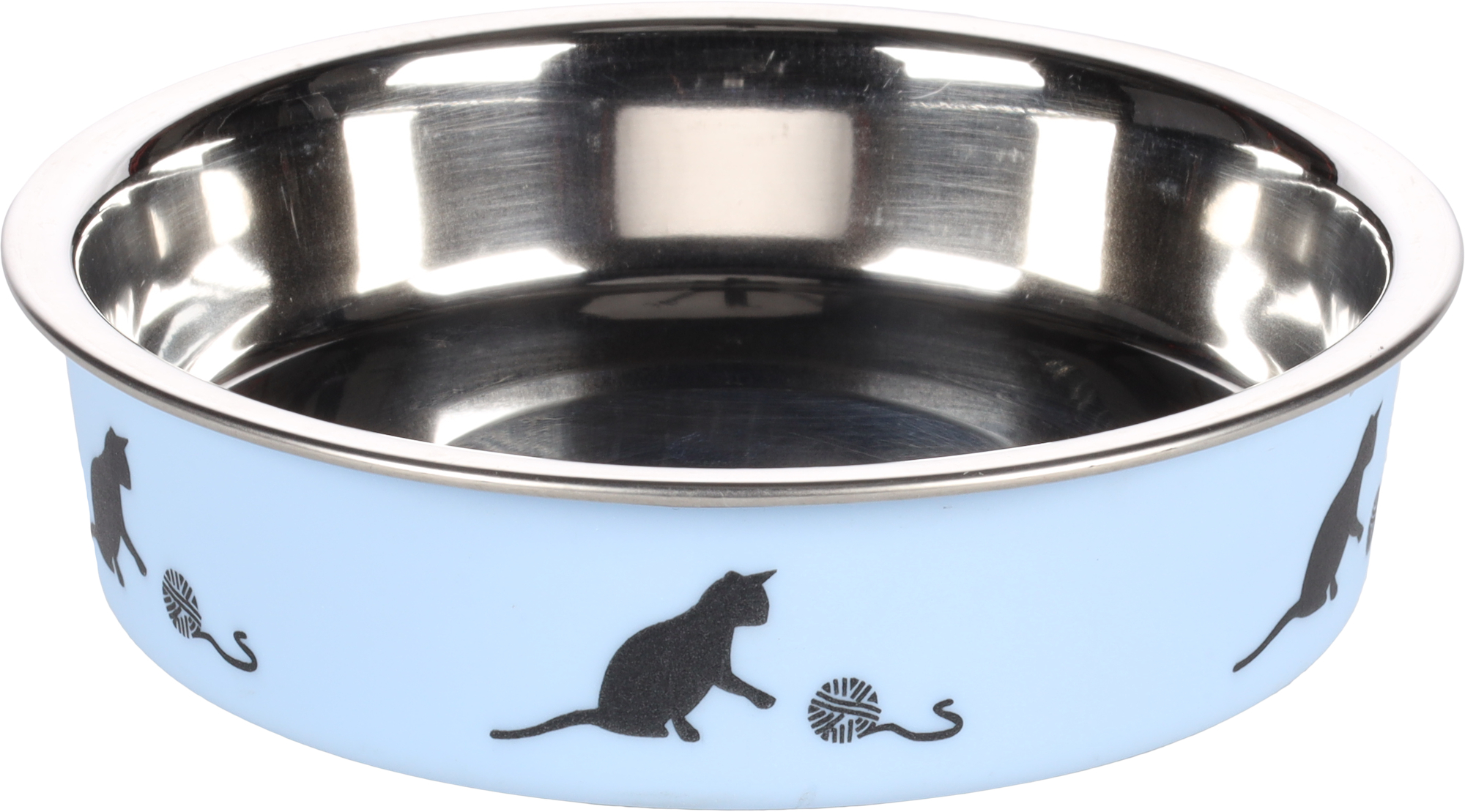 Flamingo Eet- en drinkpot Dena Rond Lichtblauw & Zilver