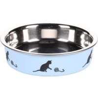 Flamingo Eet- en drinkpot Dena Rond Lichtblauw & Zilver