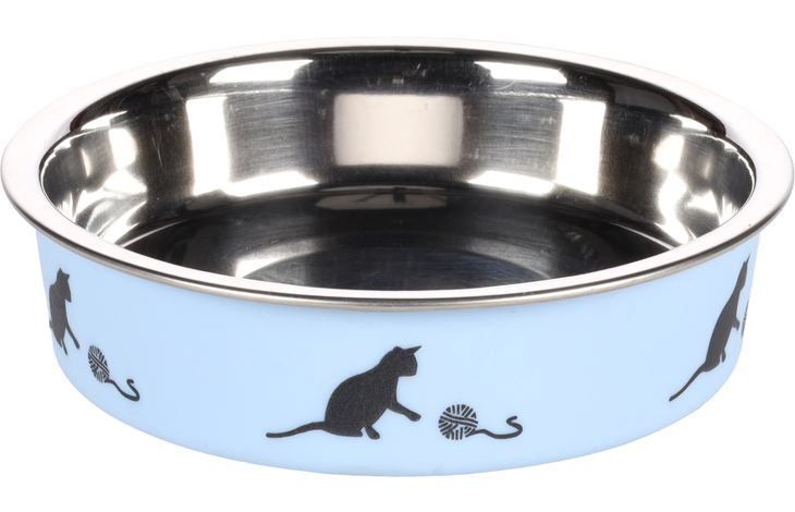 Flamingo Eet- en drinkpot Dena Rond Lichtblauw & Zilver