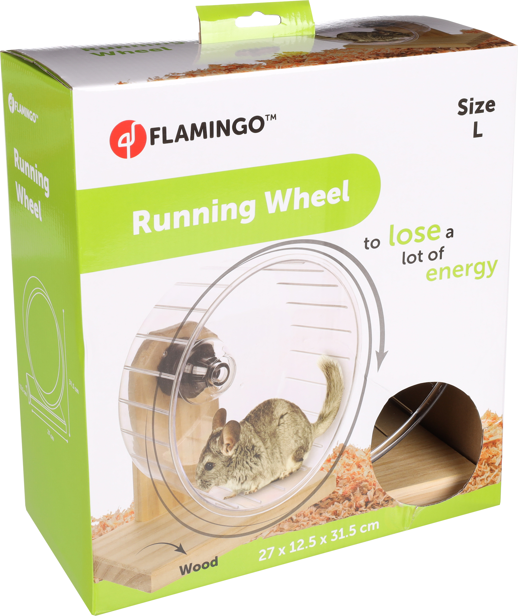 Flamingo Toy Bogie Exercise wheel Light brown