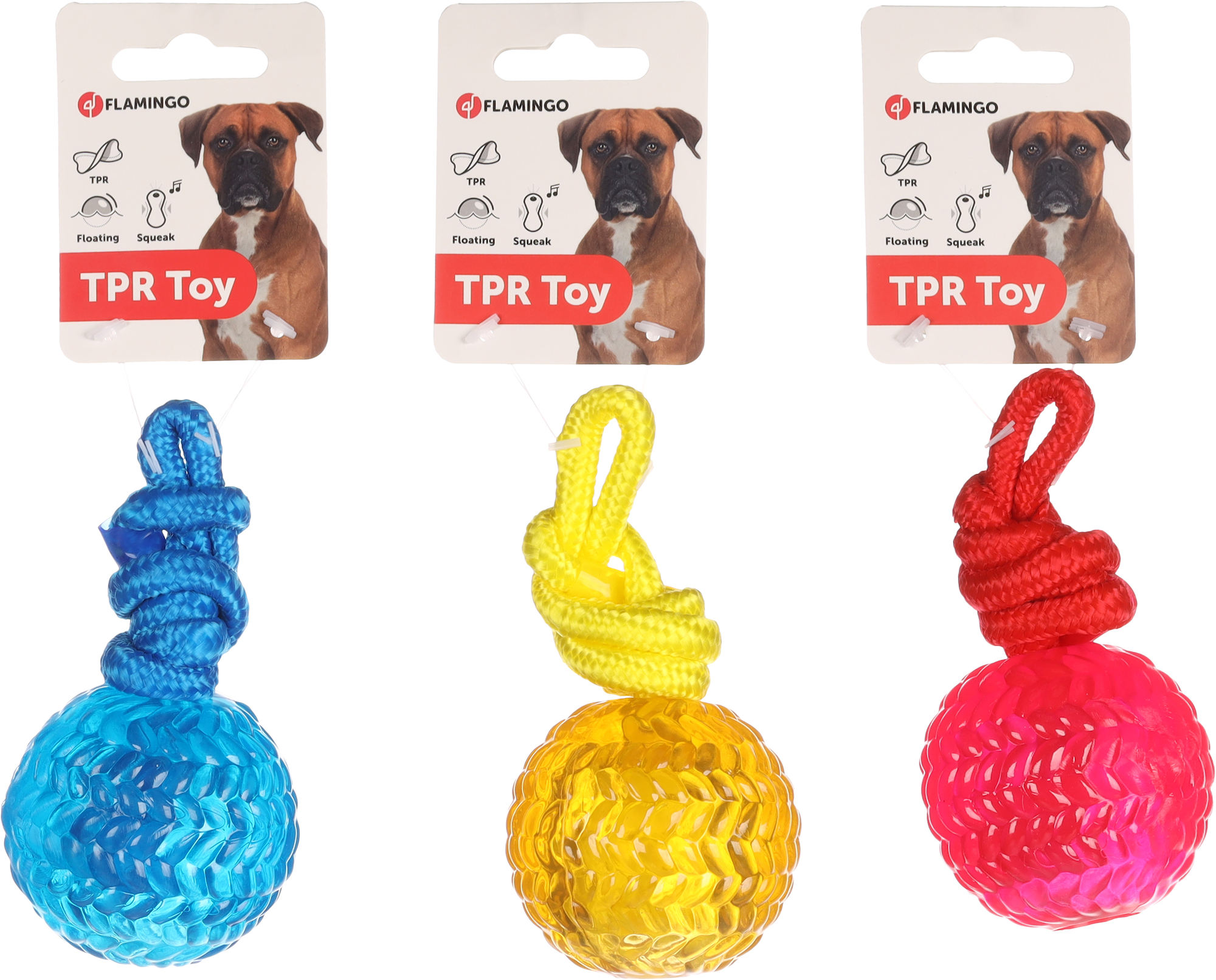 Flamingo Toy Missy Tug rope with ball Multiple colours