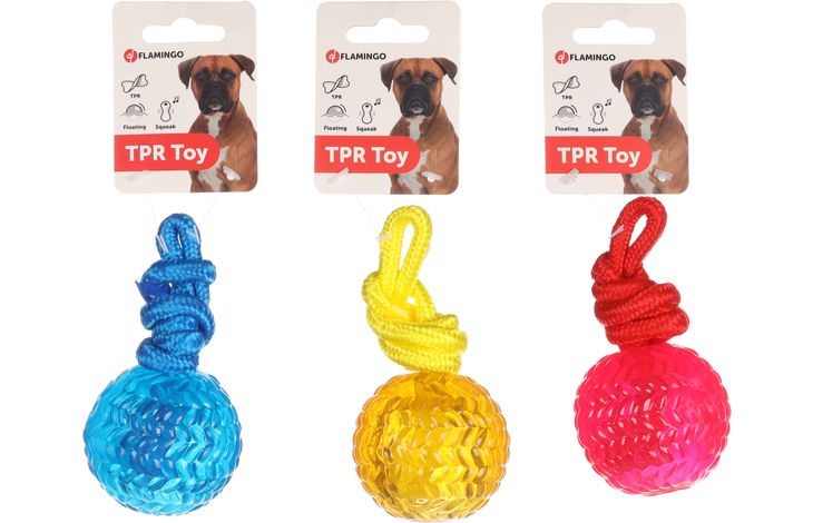 Flamingo Toy Missy Tug rope with ball Multiple colours