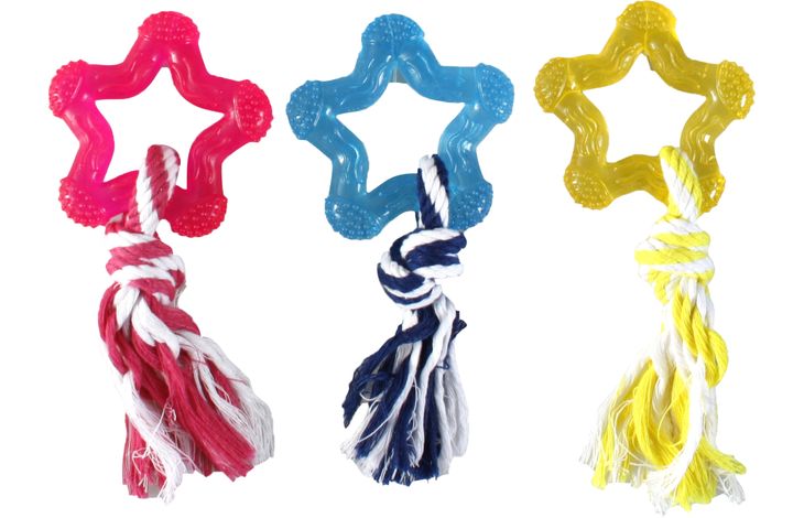 Flamingo Speelgoed Wedda Ster met touw Meerdere kleuren