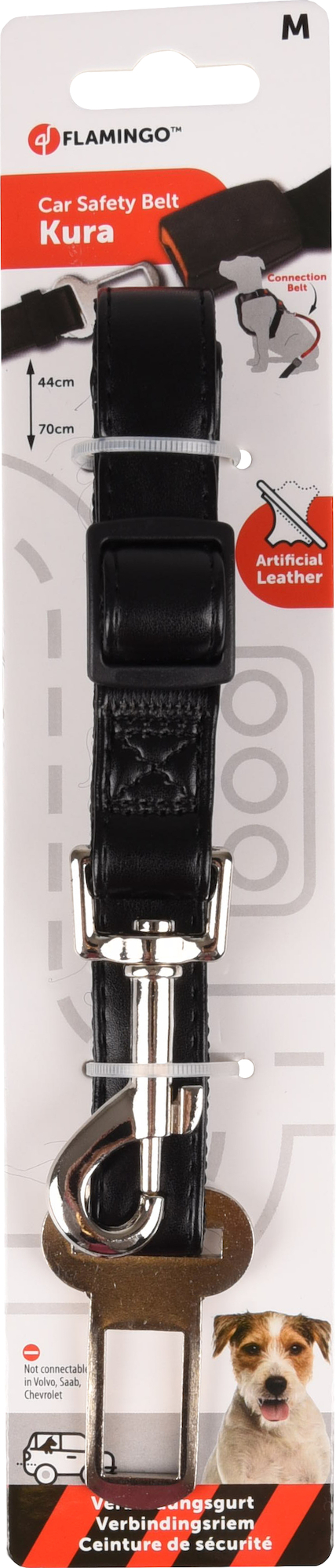 Flamingo Connector for car safety belt Kura Black