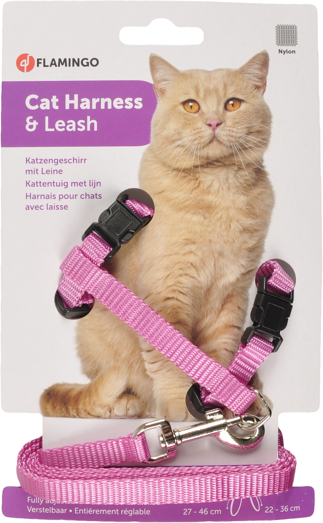 Flamingo Harness with leash Ziggi Pink