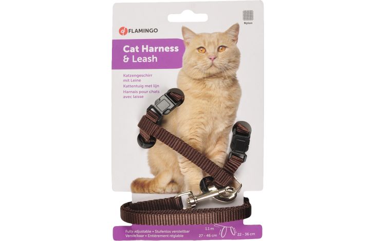 Flamingo Harness with leash Ziggi Brown