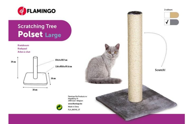 Flamingo Scratching tree  Polset Ecru & Grey
