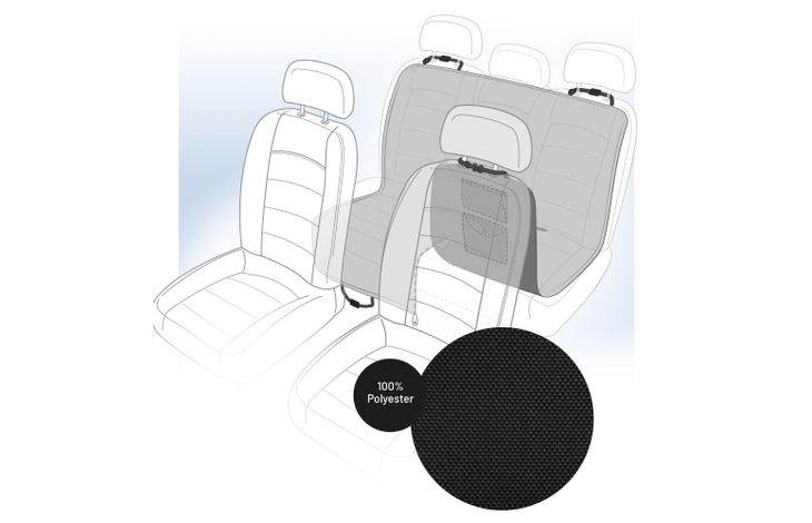Flamingo Car seat cover Dex Back seat Black