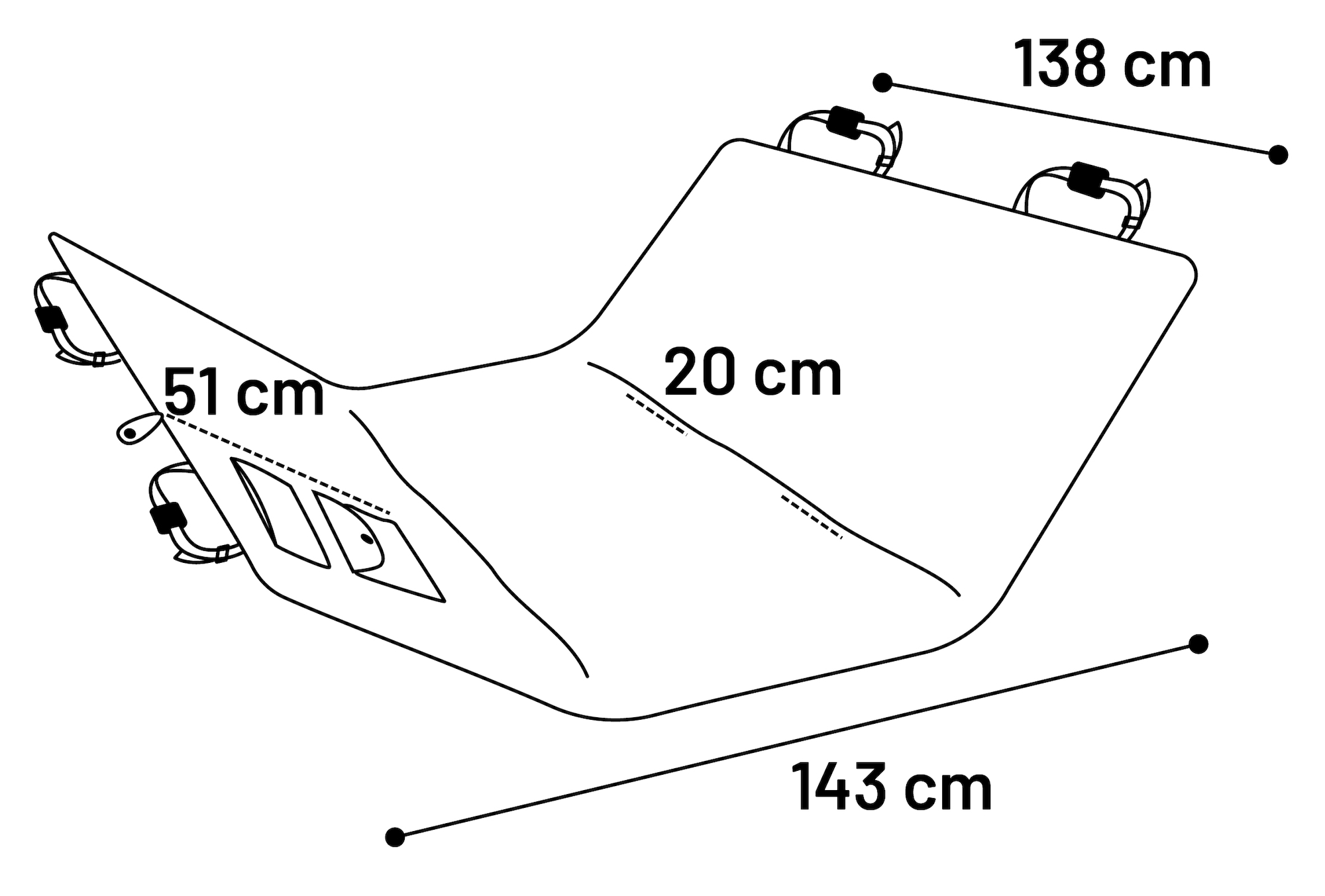 Flamingo Car seat cover Dex Can be split in two (for in the car) with headrest attachment Back seat Black