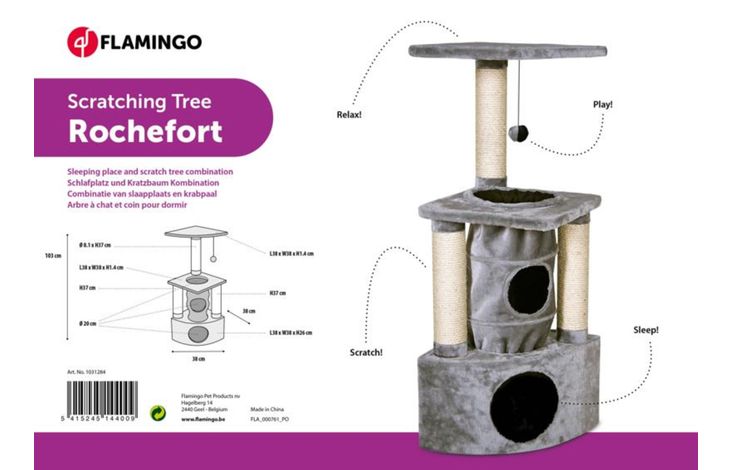 Flamingo Scratching tree  Rochefort Ecru & Grey