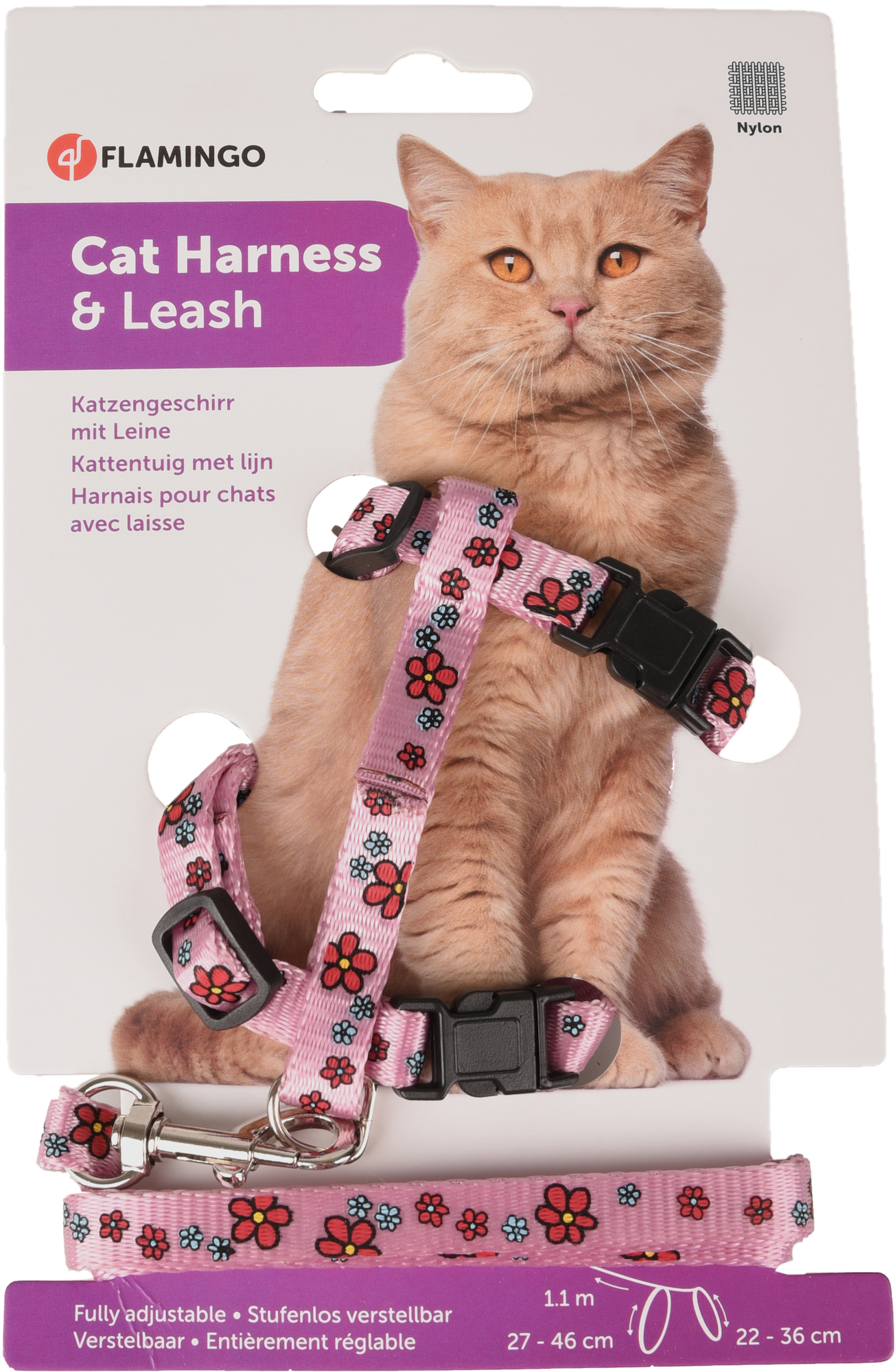 Flamingo Harness with leash Ziggi Pink