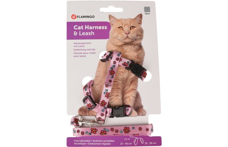 Flamingo Harness with leash Ziggi Pink