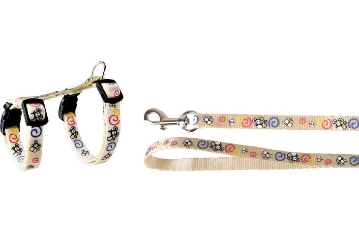 Flamingo Arnés con correa Gatito Topo Blanco