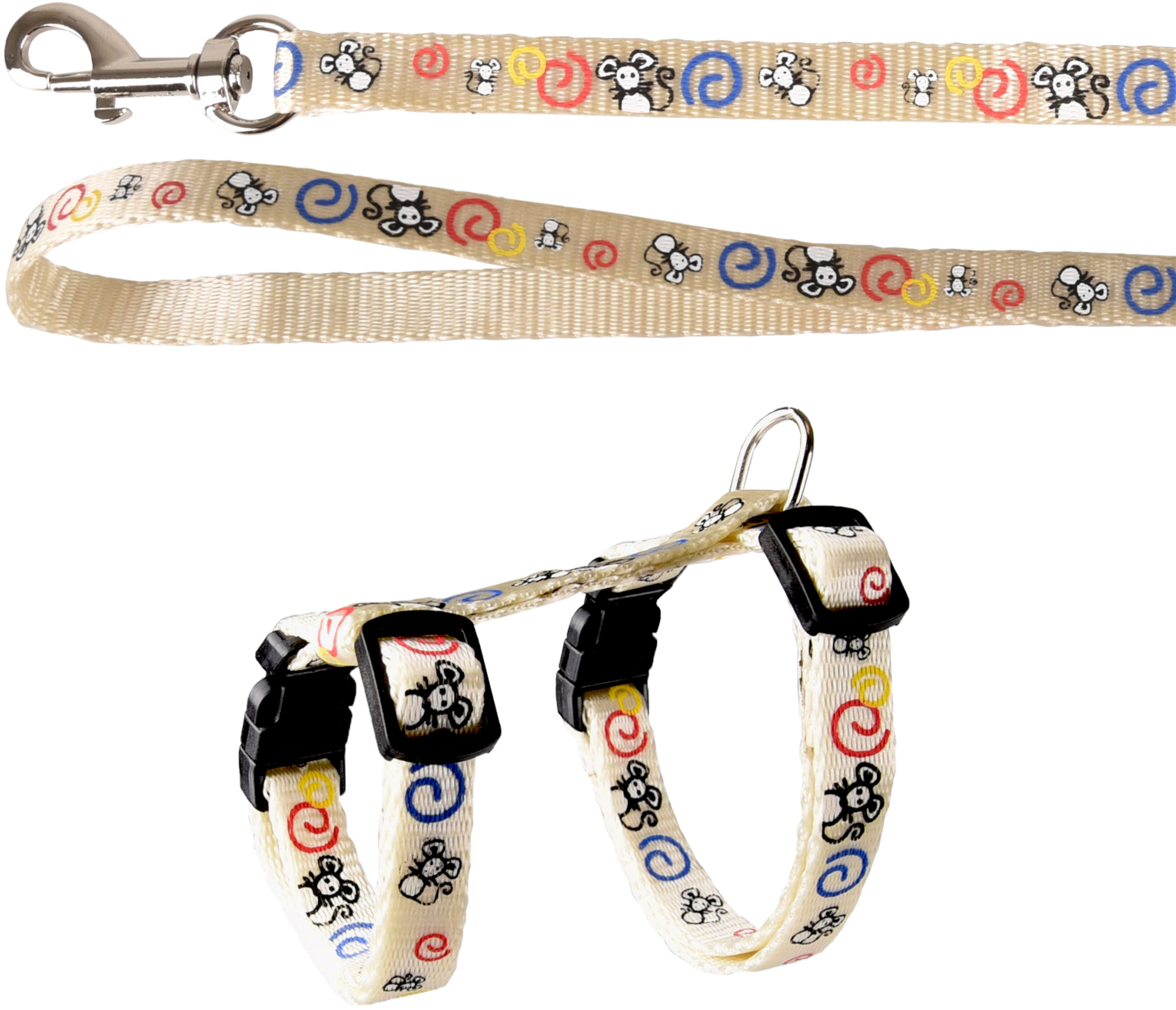 Flamingo Arnés con correa Gatito Topo Blanco