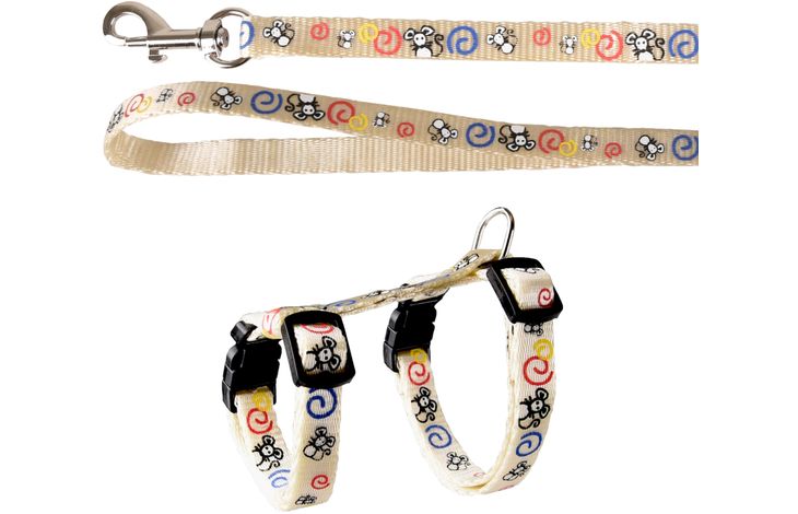 Flamingo Arnés con correa Gatito Topo Blanco