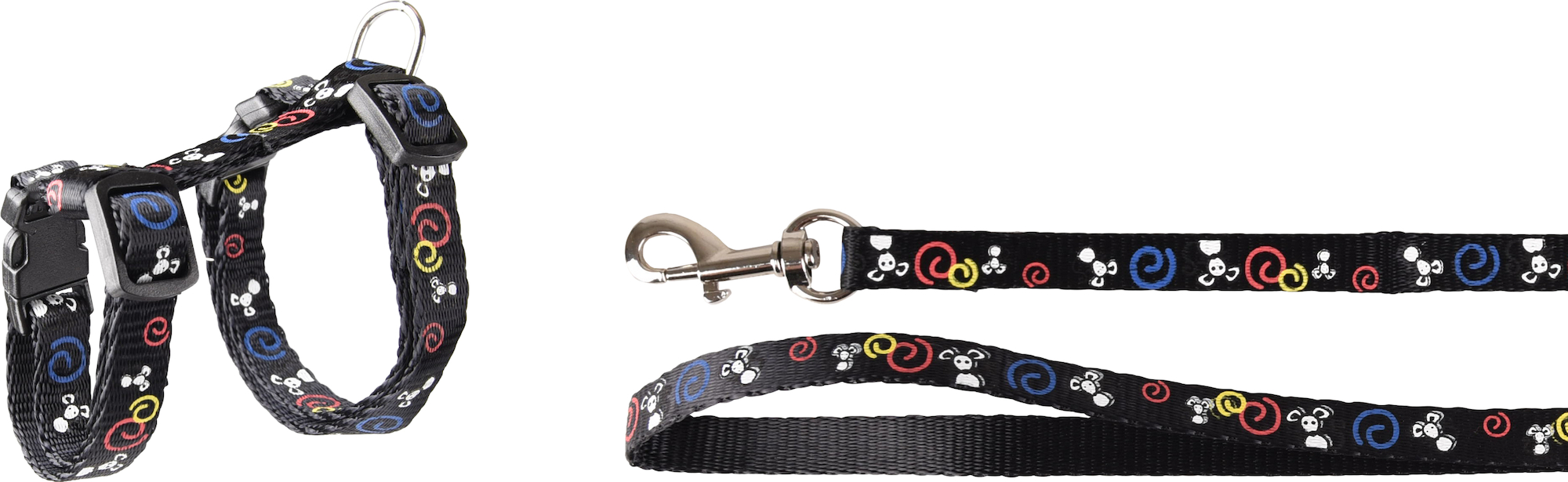 Flamingo Harness with leash Kitten Topo Black