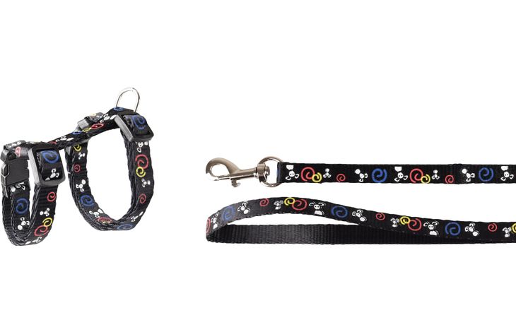 Flamingo Harness with leash Kitten Topo Black