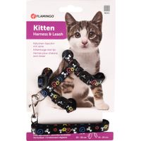 Flamingo Harness with leash Kitten Topo Black