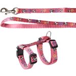 Harness with leash Kitten Topo Pink