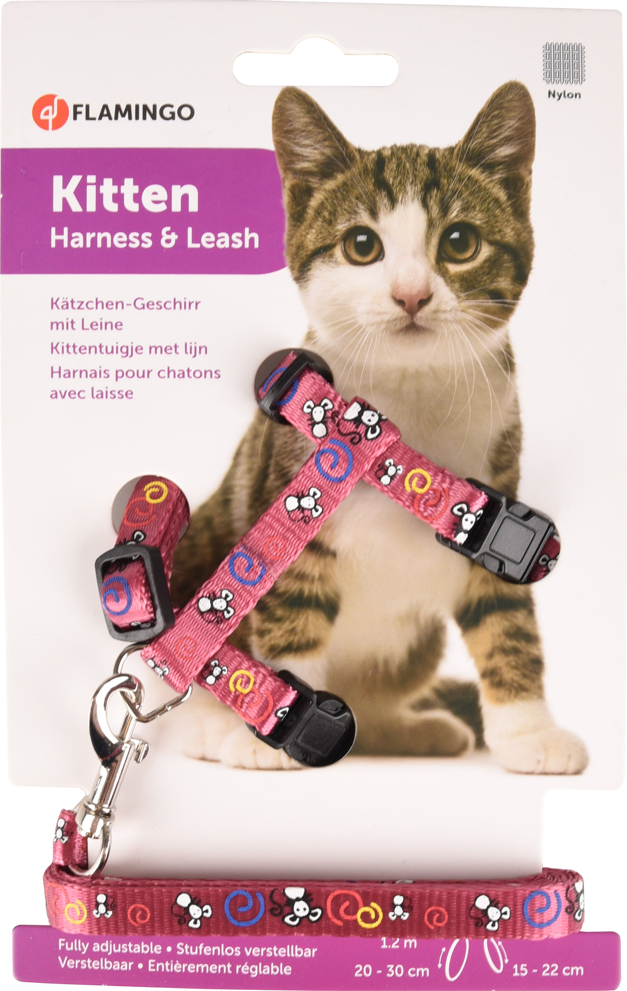 Flamingo Harness with leash Kitten Topo Pink