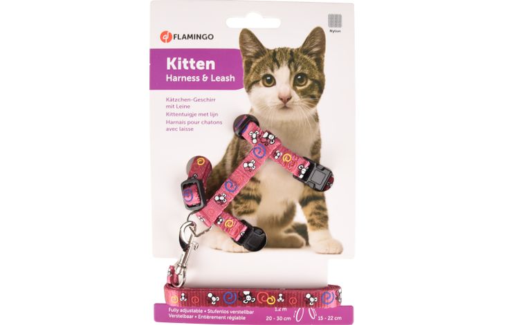 Flamingo Harness with leash Kitten Topo Pink