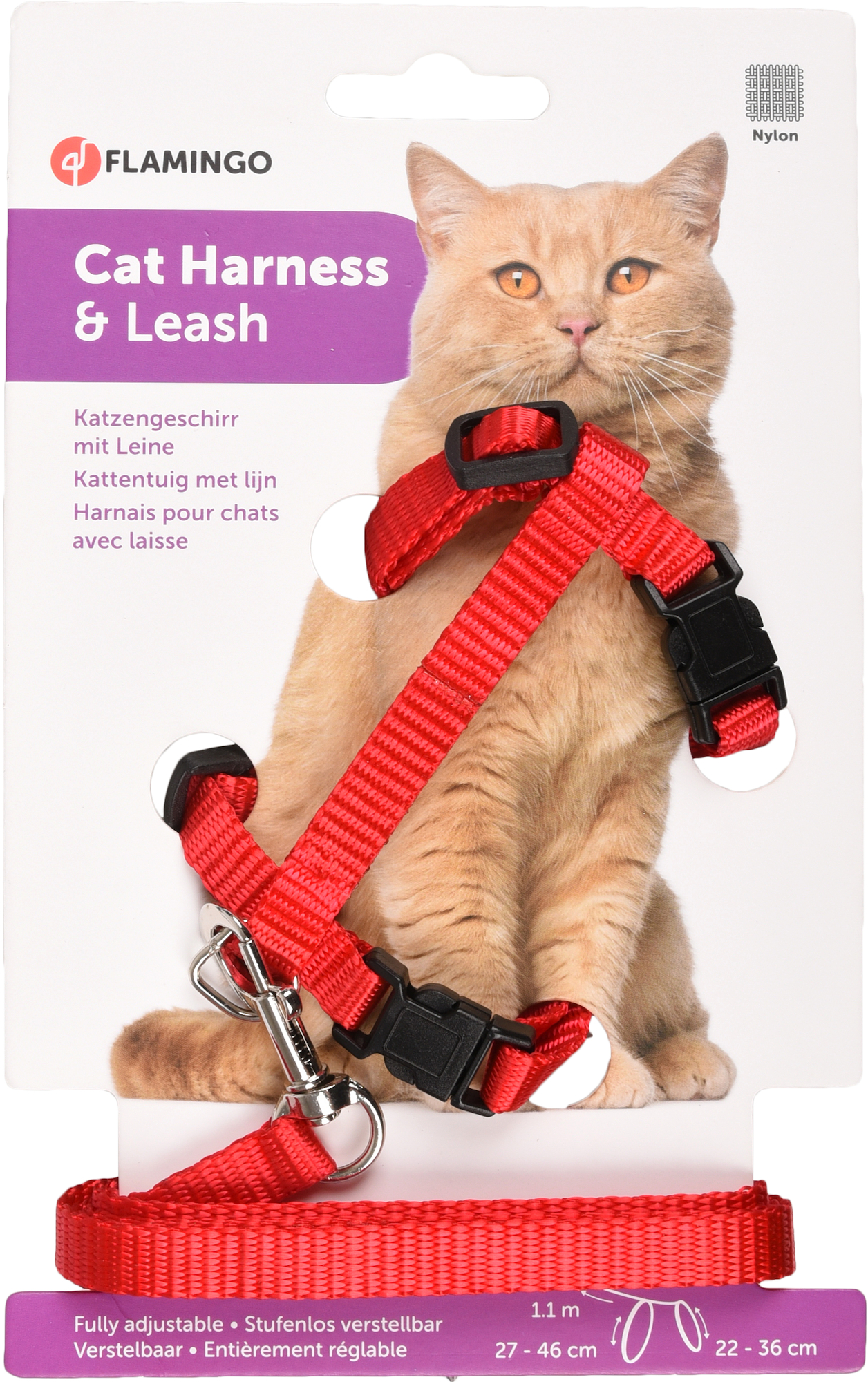 Flamingo Harness with leash Kitten Ziggi Red