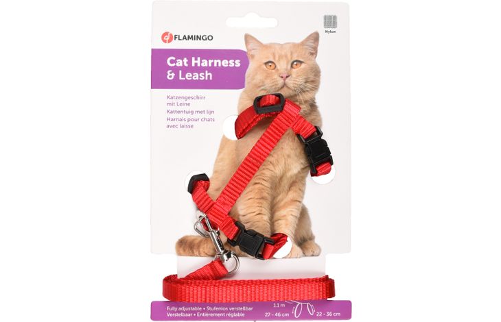 Flamingo Harness with leash Kitten Ziggi Red