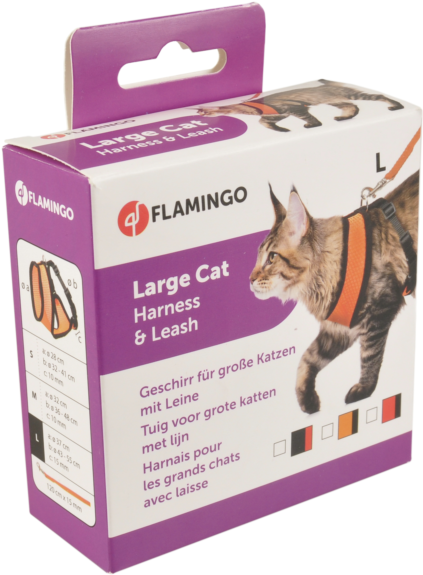 Flamingo Harness with leash Harms Black & Red