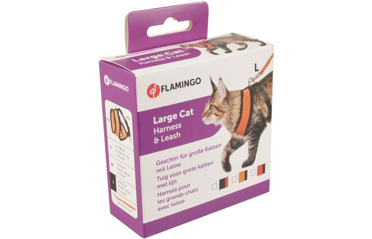 Flamingo Harness with leash Harms Red & Black