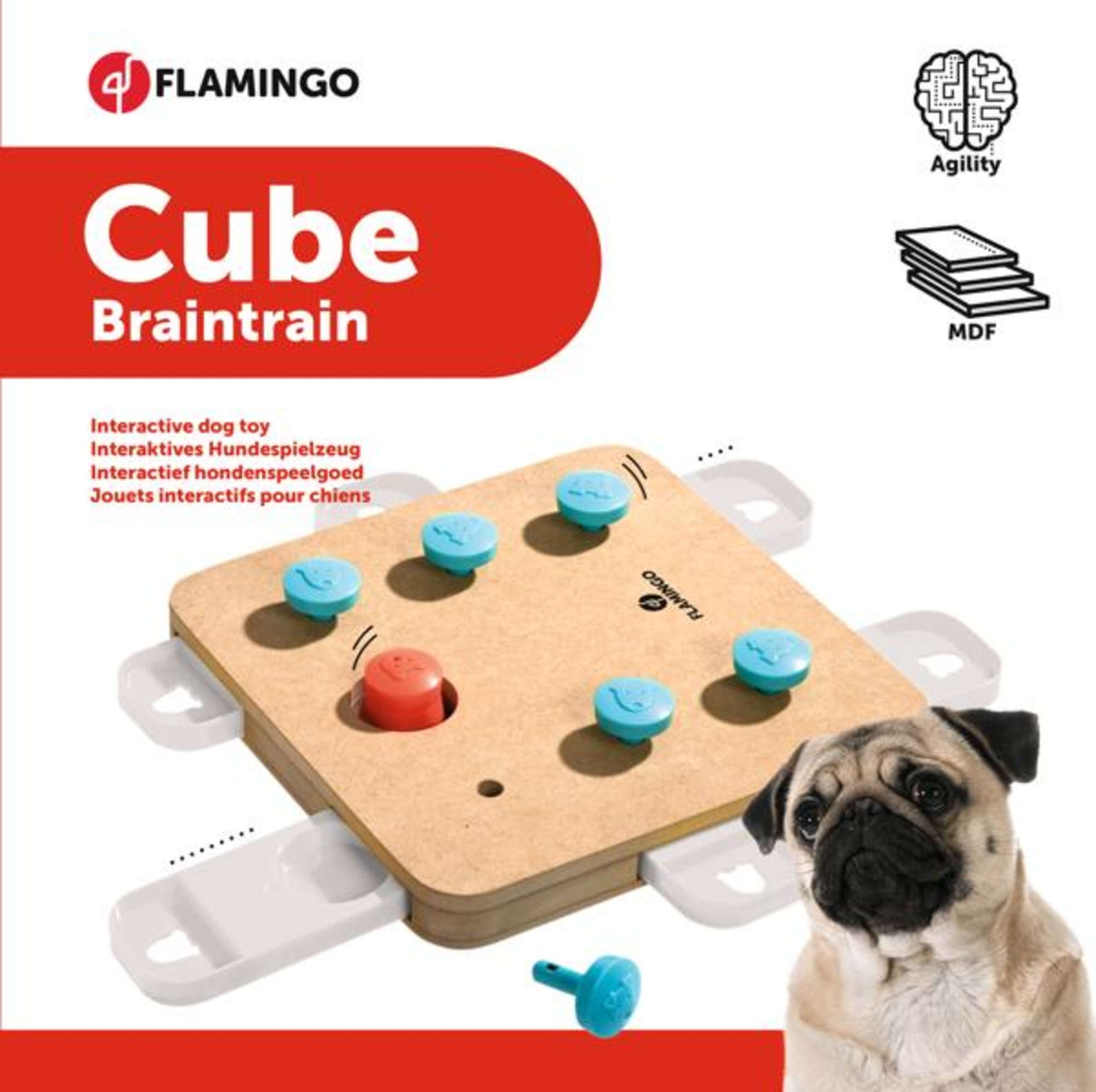 Flamingo Spielzeug Brain train Cube  Hellbraun
