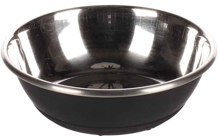 Flamingo Eet- en drinkpot Tobias Rond Zwart & Zilver