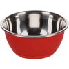Feeding and drinking bowl Tobias Round Red & Silver