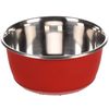 Feeding and drinking bowl Tobias Round Red & Silver