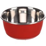 Feeding and drinking bowl Tobias Red Silver - Stainless steel